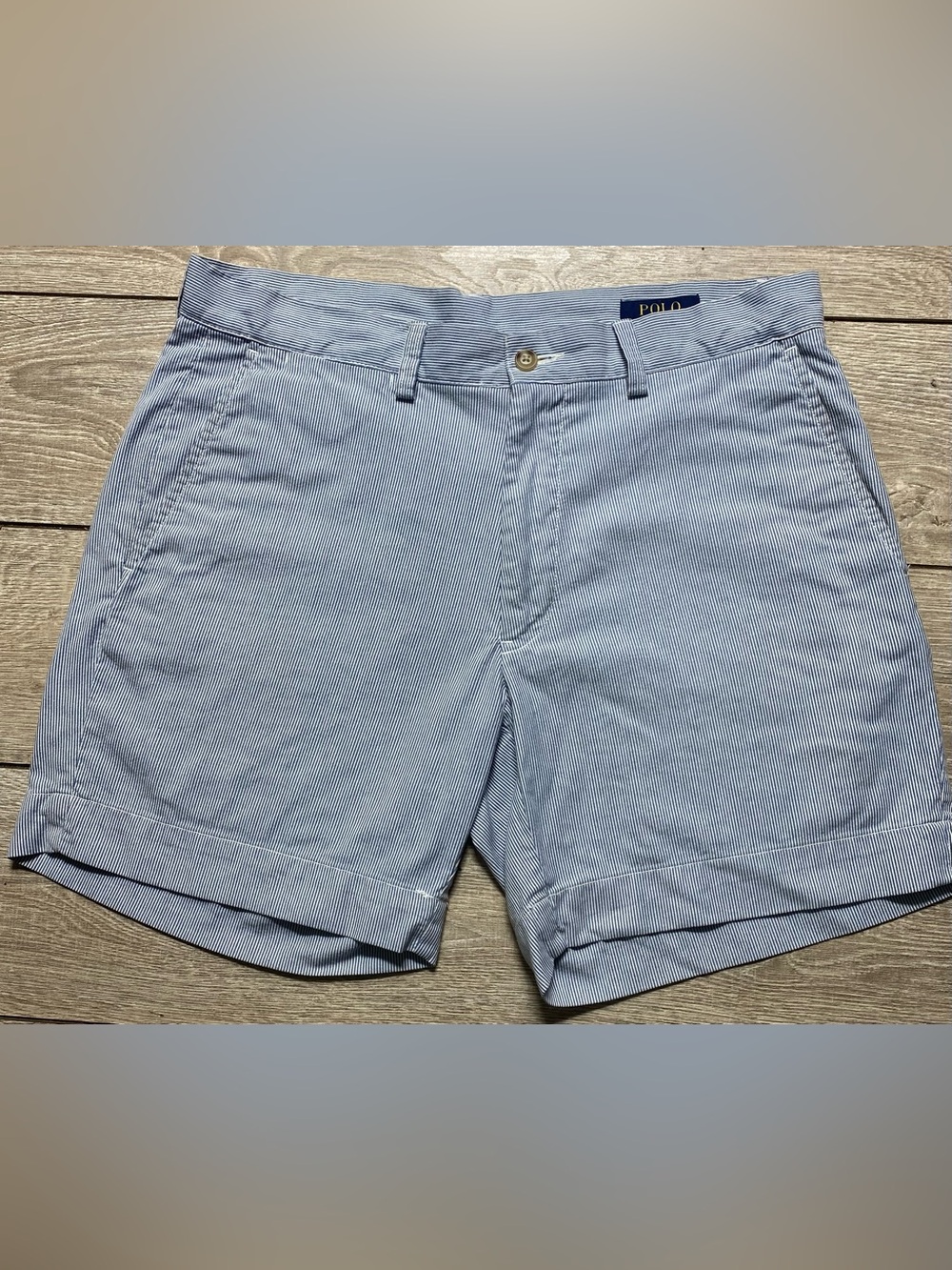Polo Ralph Lauren Men's 6" Stretch Classic Fit Seersucker Shorts - Blue, White